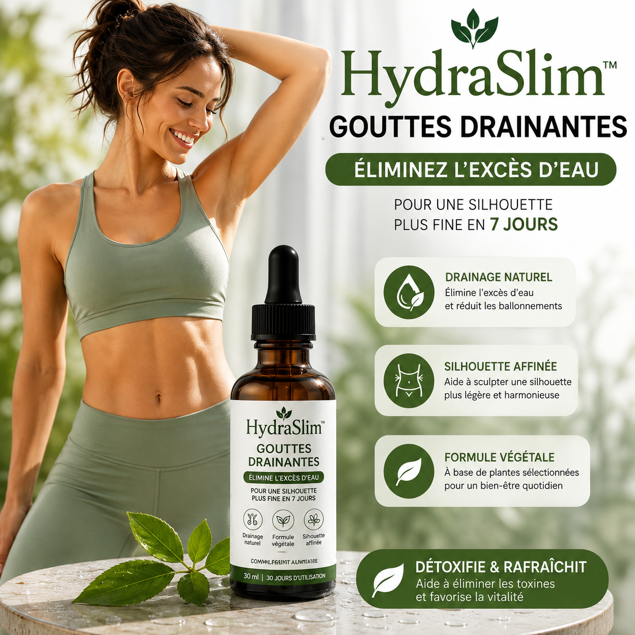 HydraSlim™ Draining Drops Éliminez l’Excès d’Eau pour une Silhouette Plus Fine en 7 Jours